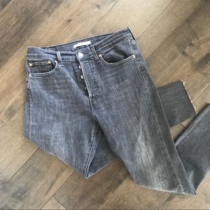 Levi’s wedgie skinny button fly black gray jeans
